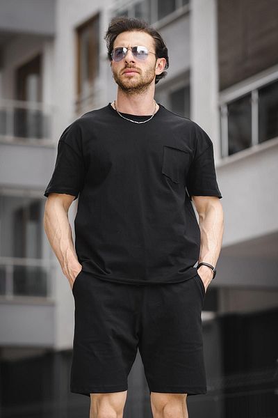 Oksit Trc 2816 Oversize Мъжки къси панталони Тениска с джобове