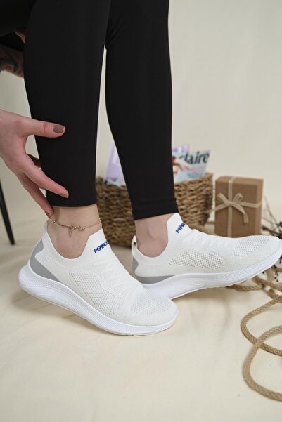 Oksit Bílá - Fleur Slip On Prodyšné Dámské Sneaker