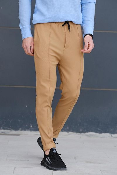 Oksit Pantaloni de trening pentru bărbați, cu cusături în față Devaux, detaliați, slim fit, cu două picioare