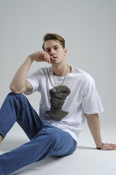 Oksit Μιχαήλ Άγγελο Γλυπτική Μπλούζα με στάμπα Unisex Oversize