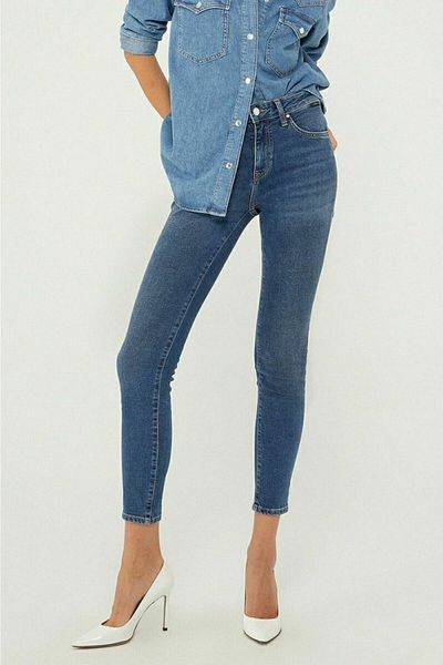 VEGA Izabella Women's Blue High Waist Narrow Leg Skinny Lycra Jeans