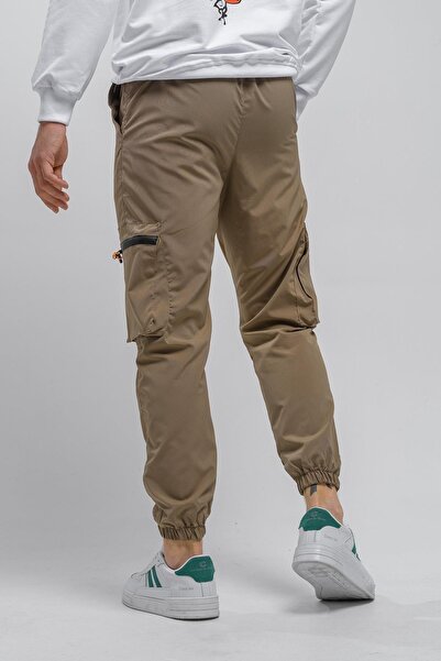 Oksit Ανδρική φόρμα Baltassare Slim Fit στο κάτω μέρος με λεπτομέρεια με φερμουάρ και τσέπη Cargo Parachute