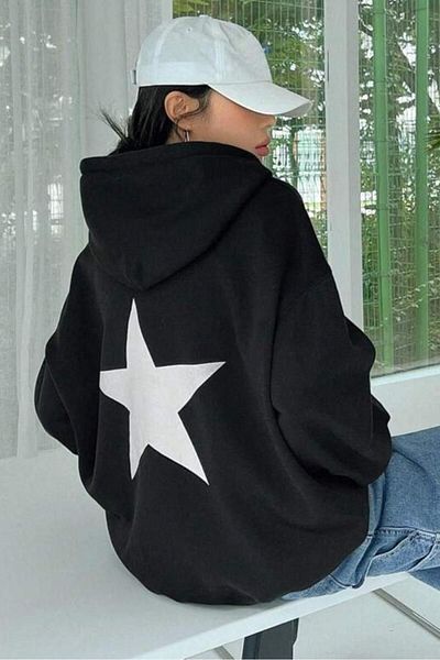 Oksit Unisex φούτερ με στάμπα Stars Back Star