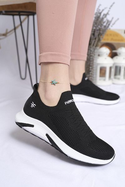 Oksit Černá - Fleur Slip On Prodyšné Dámské Sneaker