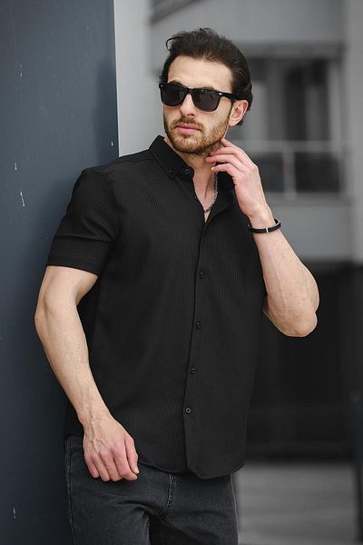 Oksit Ανδρικό κοντομάνικο πουκάμισο Trc 2808 Autoban Fabric Slim Lycra