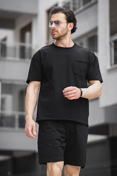 Oksit Trc 2816 Oversize Мъжки къси панталони Тениска с джобове