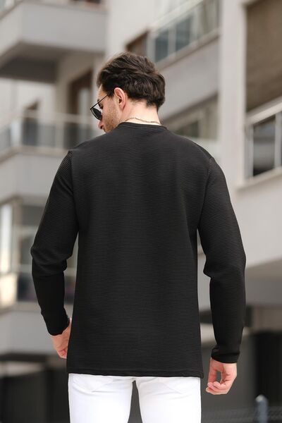 Oksit Ανδρικό μακρυμάνικο μπλουζάκι Ft 140 Slim Fit Autoban Pattern