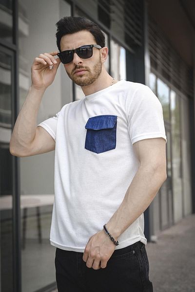 Oksit Ανδρικό μπλουζάκι τζιν τσέπης Bastien Flap
