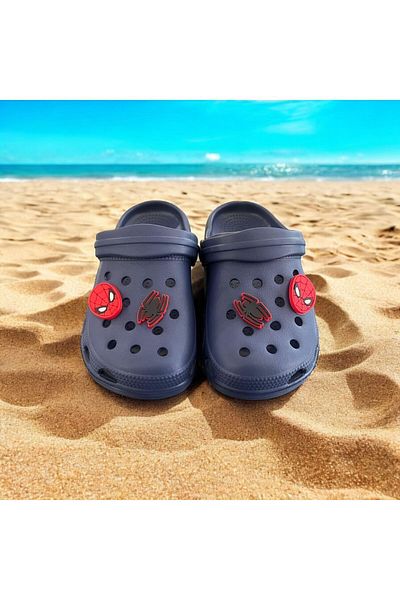 GOFLEX Papuci pentru copii DARK BLUE SPIDERMAN - Confortabil la malul mării și la plajă Sea Cross