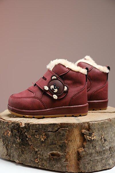 Oksit Rmd 91 Band Panda Detailed Furry Unisex Kids Baby Boots