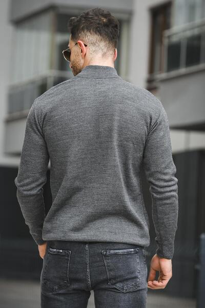 Oksit Seka 815 Cotton Slim Fit - Men's Half Turtleneck Sweater