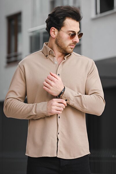 Oksit Cămașă bărbătească tricotată Lycra cu dublă față Yx 16898