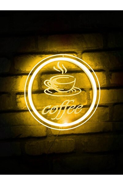 Erdem neon led Kahve Logolu Coffee Yazısı Amber Renk Cap 24 Cm Neon Led 12 V ...