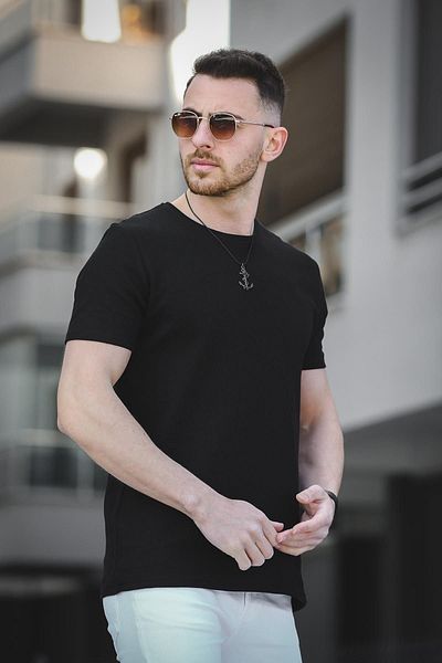 Oksit Ανδρικό μπλουζάκι Ronath Slim Fit Waffle Pattern Crew Neck Basic