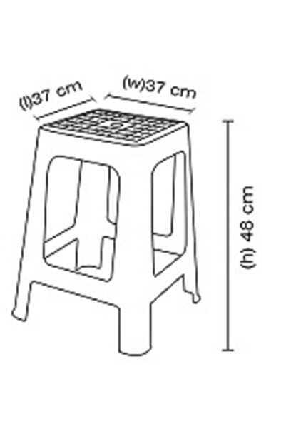Papatya Mercan Plastik Tabure - Bahçe Balkon Taburesi Teak (4 ADET)
