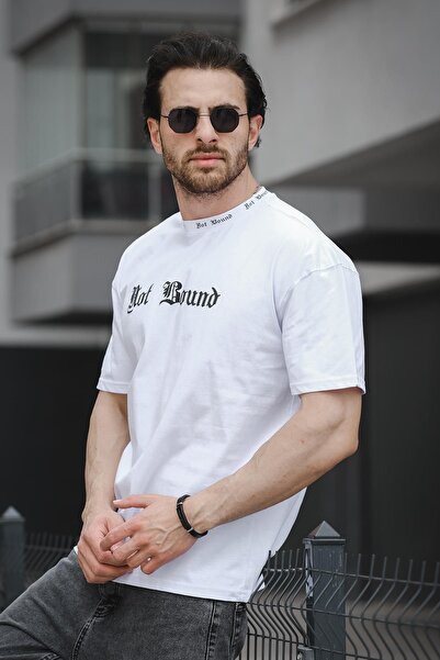 Oksit Ανδρικό μπλουζάκι Trc 2758 Neck Printed Cotton Crew Neck Oversize