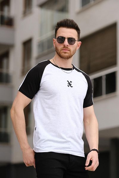 Oksit Ανδρικό μπλουζάκι Linus Slim Fit Lycra Shoulder Stripe