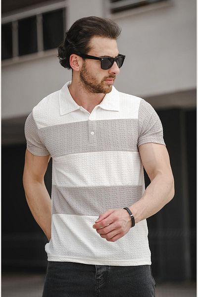 Oksit Ht 945026   Ανδρικό μπλουζάκι Slim Fit Lycra Piece Polo Neck