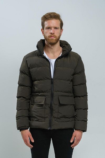 Oksit Ανδρικό πουπουλένιο παλτό Flavyo Slim Fit με καλυμμένο γιακά