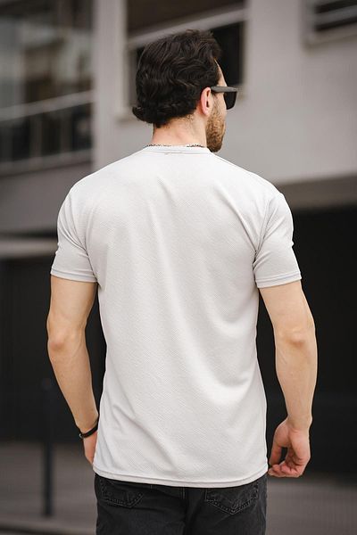 Oksit Ανδρικό μπλουζάκι Ft Tiger Pattern Jacquard Crew Neck Lycra Slim Fit