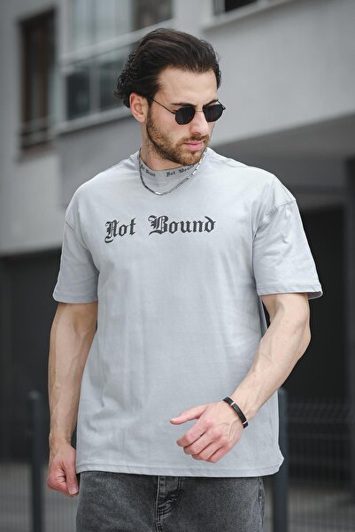 Oksit Trc 2758 Collar Printed Cotton Crew Neck Oversize Men's T-Shirt