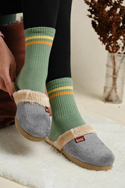 Oksit Senda Fluffy House Παντόφλες Winter Stoned Γυναικείες Παντόφλες Σπίτι Guest Slippers