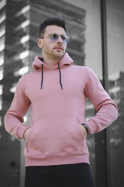 Oksit Ανδρικό φούτερ Janvier Three Thread Rose Gold Fitted Hooded Basic