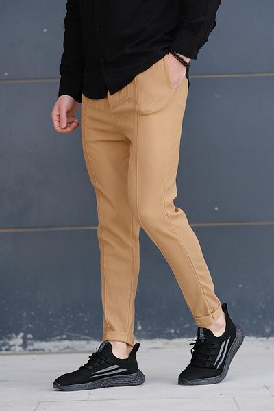 Oksit Pantaloni de trening pentru bărbați, cu cusături în față Devaux, detaliați, slim fit, cu două picioare