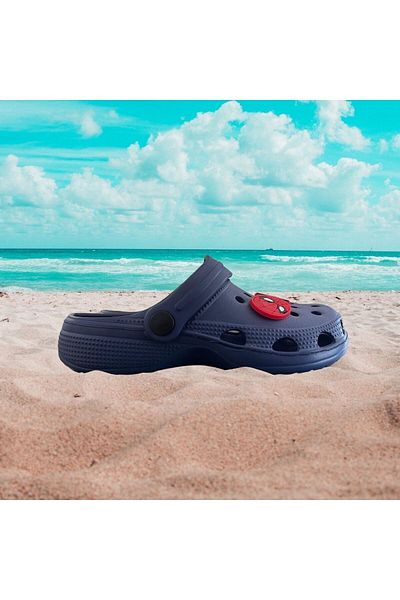 GOFLEX Papuci pentru copii DARK BLUE SPIDERMAN - Confortabil la malul mării și la plajă Sea Cross