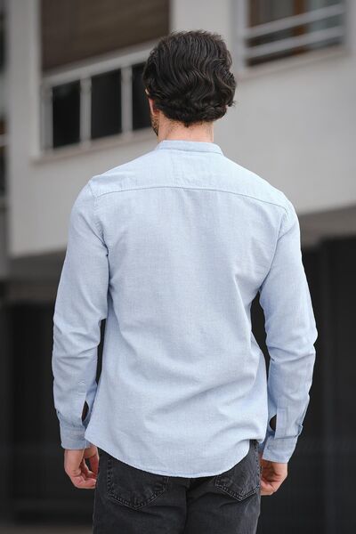 Oksit Trc 2700 Ανδρικό πουκάμισο με μονή τσέπη Snap Slim Judge Collar