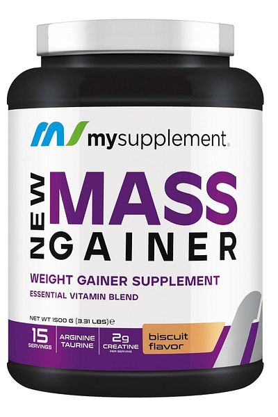 MYSUPPLEMENT Mass Gainer Biscuit Flavored Carbohydrate Powder 1500 Gr 15 Servings - Gainer - Volume