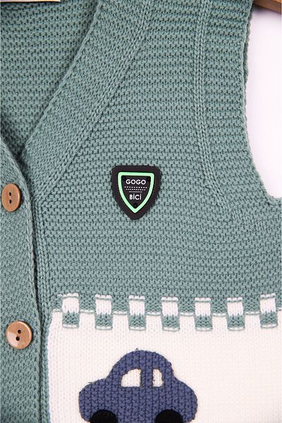 Beniizle Boys' Cars Patterned Knitwear Vest