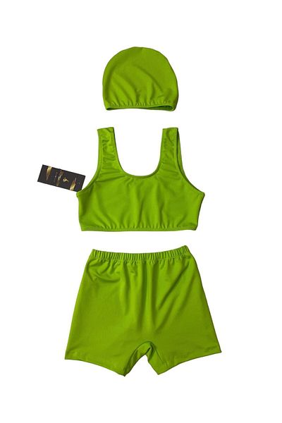 MİRASWİM Girl's Swimsuit Neon Green (Shorts, Bottoms and Bustiers)