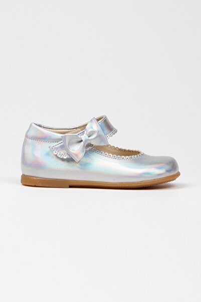 Paqpa Doria Girl Soft Sole Silver Hologram Ballerinas