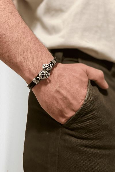 etniko Men's Theater Bracelet - Genuine Leather, Themed Handmade