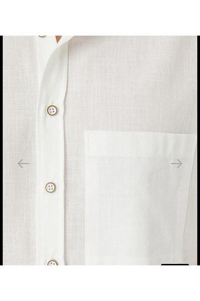 ARDSU White Linen Plus Size Shirt - 197cm Width, 90cm Length, 55cm Neck Width
