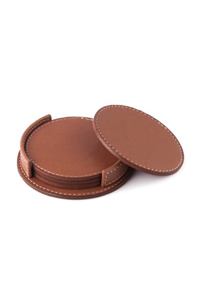 BAYLAR 1102 Deri Bardak Altlığı Kahve