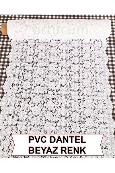 Örtücüm Pvc Dantel Dolap İçi Raf Örtüsü Beyaz Dantelli Buzdolabı Çekmece Kaym...