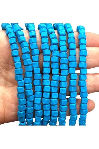 ella'nın çarşısı 15 bucăți mărgele pătrate din sticlă albastră, lucrate manua...