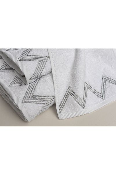 Gül Güler Zigzag Embroidered Face Towel