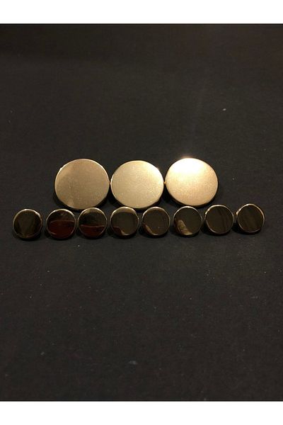 aensia Gold Gold Large and Small Pulmetal Money Model Button Metal Button - Pack of 11 (3 GROSSES 8 SMALLES)
