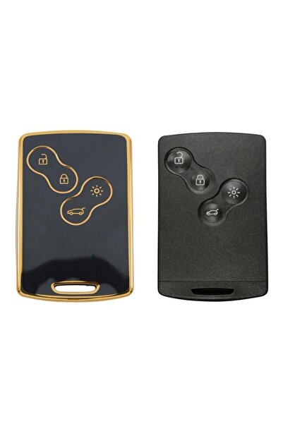 ŞENYILDIZ AKSESUAR حافظة حماية المفاتيح السوداء Renault Megane 3 Fluence وCli...