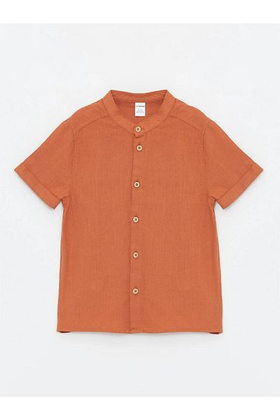 LC Waikiki LCW baby Hakim Collar Short Sleeve Baby Boy Shirt and Shorts 2 Pieces Set