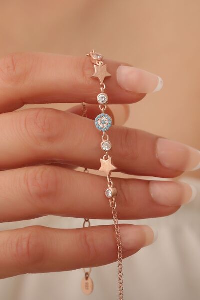 passion silver Nazarlı Bileklik 14 Ayar Rose Altın Kaplama Kadın Bileklik