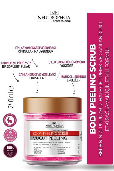 NEUTROPERIA Strawberry Extract Moisture Bomb, Instant Anti-Ingrown Hair Peeling Hand-Body-Foot 240 ml