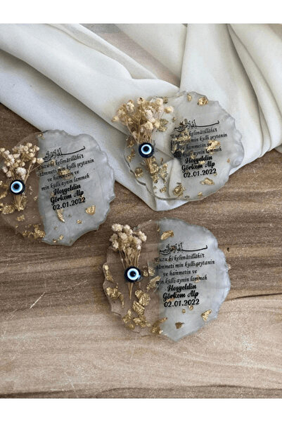 Sultan Tasarım 25 Adet 6 Cm Çiçekli Söz Nişan Düğün Kız Erkek Bebek Yenidoğan...