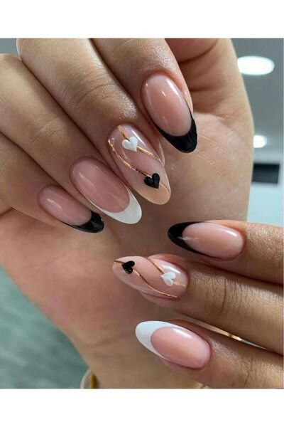 ruby face Orta Uzun Sivri Badem Kendinden Yapışkanlı 12'li Takma Tırnak Seti