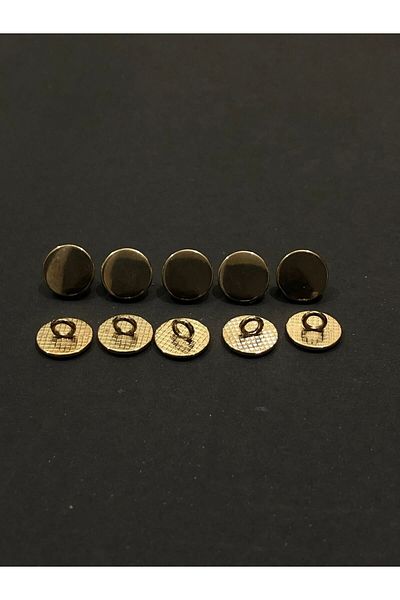 aensia Gold Gold Pulmetal Money Model Button Small Size Button 18 Size Metal Button - Pack of 10 Buttons