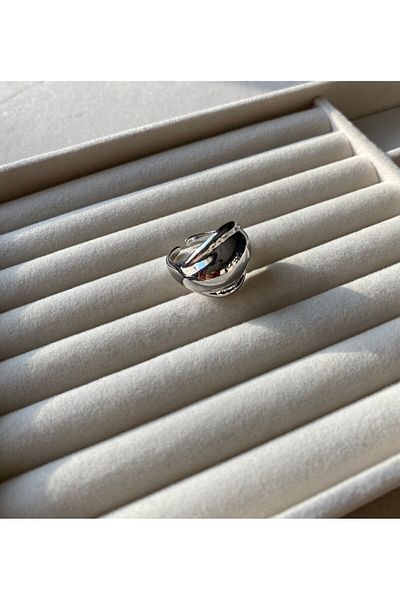 denars jewelry خاتم فضي كبير من الفولاذ الخام
