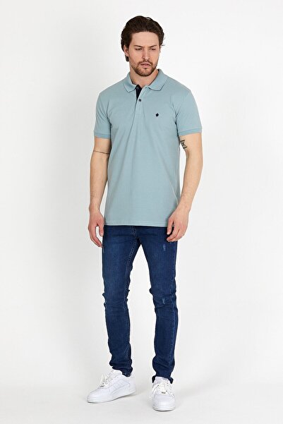 DYNAMO Men's Mint Polo Collar Lycra T-shirt